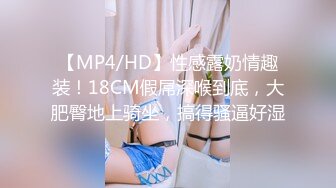 【MP4/HD】性感露奶情趣装！18CM假屌深喉到底，大肥臀地上骑坐，搞得骚逼好湿